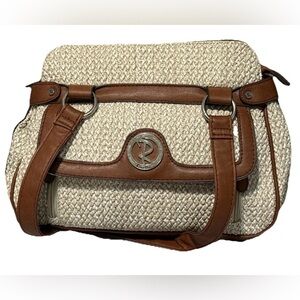 Rosetti Brown and Cream Shoulder Bag with Textured Design